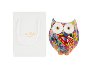 GUFO RESINA MULTICOLOR 11x7x12,5CM C/SHOPPER 13694