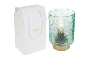 LAMPADA VETRO LED COL.VERDE 10x15CM C/SHOPPER 13893