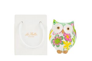 GUFO RESINA FLOWERCOLOR 7,5x5x8,5CM C/SHOPPER 13691