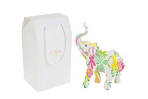 ELEFANTE RESINA FLOWERCOLOR 14x5,5x18CM C/SHOPPER 13893