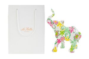 ELEFANTE RESINA FLOWERCOLOR 17,5x6,5x22CM C/SHOPPER 13697