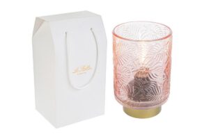 LAMPADA VETRO LED COL.ROSA10x15CM C/SHOPPER 13893
