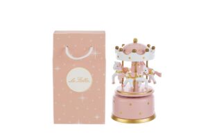 CARILLON LEGNO GIOSTRINA ROSA 7,5Xh.13CM C/SHOPPER 156607