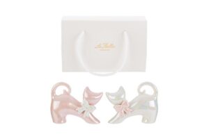 GATTINO IN PORCELLANA 2 ASS.13x5xh.10CM C/SHOPPER 156570
