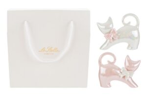 GATTINO IN PORCELLANA 2 ASS.18x6xh.16CM C/SHOPPER 156572