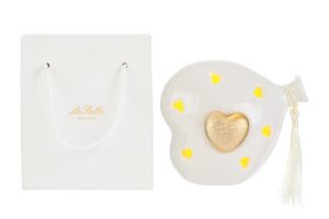 CUORE BALLOON PORCELLANA LED ORO11x8x11CM C/SHOPPER 13693