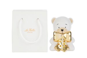 ORSETTO PORCELLANA LED 8x7xh.9,5CM BIANCO C/SHOPPER 13692