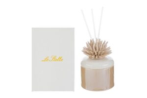 PROFUMATORE CORALLO PORCELLANA BEIGE 8,5x8,5xh.11,5CM C/ASTUCCIO