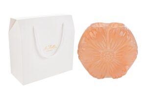VASO VETRO FIORE SALMONE 14x6xH.15CM C/SHOPPER 156572