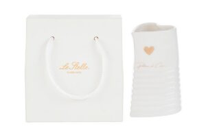 VASO PORCELLANA BIANCO 8x8,5xh.13CM C/SHOPPER 13892