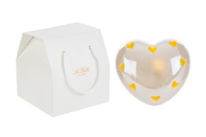 CUORE LED PORCELLANA BIANCO 8x8xh.5CM C/SHOPPER 13692
