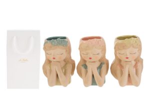 VASO CERAMICA GIRL 3 ASS. 14x11xh.19 CM C/SHOPPER 156573