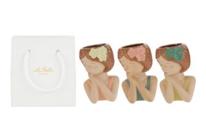 VASO CERAMICA GIRL 3 ASS. 9x8xh.12 CM C/SHOPPER 13892