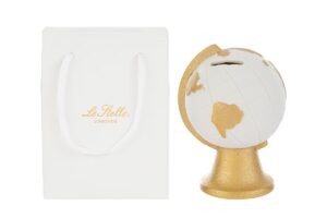 SALVADANAIO MAPPAMONDO PORCELLANA ORO 11x10xh.15 CM C/SHOPPER 13694
