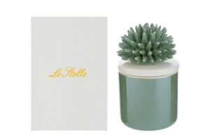 CANDELA SCATOLA CORALLO PORCELLANA VERDE 7,5x7,5xh.11,5CM C/ASTUCCIO