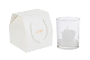 BICCHIERE CANDELA WHITE d.6xh.7,5CM C/SHOPPER 13692
