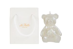 CANDELA ORSETTO 6x6xh.8CM COL.BIANCO C/SHOPPER 13691
