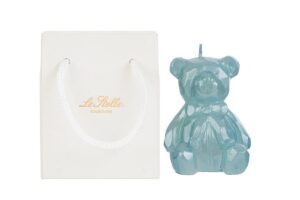 CANDELA ORSETTO 6x6xh.8CM COL.CELESTE C/SHOPPER 13691