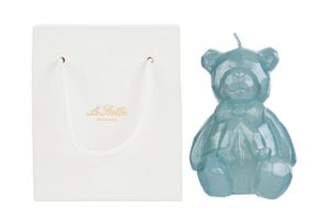 CANDELA ORSETTO 7,5x8xh.11CM COL.CELESTE C/SHOPPER 13693