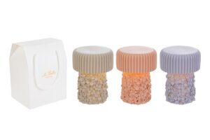 LAMPADA LED FIORI RESINA 3 ASS.10x10x12,5CM C/SHOPPER 13694