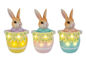 CONIGLIO RESINA LED 3ASS. 8x8xh.15CM