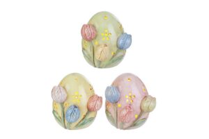 UOVO CERAMICA TULIP 3ASS.9,5x10,5xh.12CM