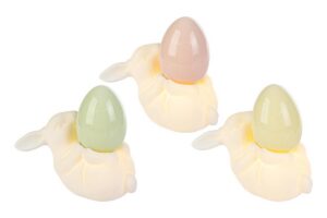 CONIGLIO UOVO CERAMICA LED 3ASS.14,5x7xH.13CM