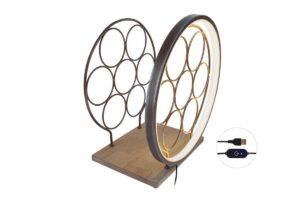 PORTABOTTIGLIE METALLO LED 35x20xh.37CM