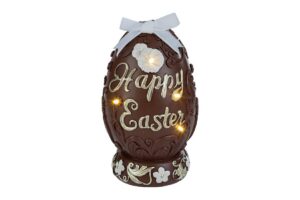 UOVO GOLD CHOCOLATE LED RESINA 13,5x13,5xh.22CM