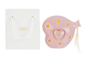 CUORE BALLOON PORCELLANA LED ROSA 11x8x11CM C/SHOPPER 13693
