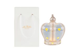 CORONA PORCELLANA LED 9x8x4,5CM CELESTE C/SHOPPER 13891