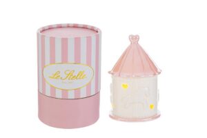 GIOSTRINA LED PORCELLANA ROSA 8x8xh.12CM C/ASTUCCIO