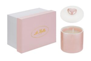 SCATOLA CANDELA SOIA PORCELLANA ROSA 6,5x6,5xh.7CM C/ASTUCCIO