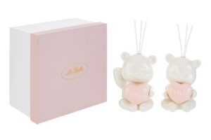 PROFUMATORE ORSETTO CUORE PORCELLANA 2ASS.ROSA 9,5x9xh.13CM C/ASTUCCIO