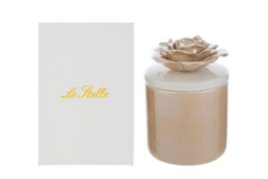 CANDELA SCATOLA PORCELLANA BEIGE7,5x7,5xh.10,5CM C/ASTUCCIO