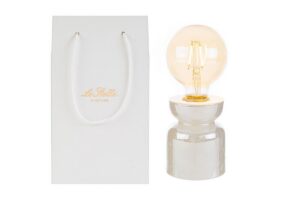 LAMPADA PORCELLANA BIANCA 9,5x9,5xh.18,5CM C/SHOPPER 13893