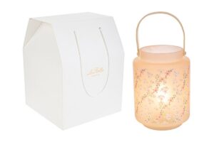LANTERNA VETRO MAGNOLIA d.12xh.17cm C/SHOPPER 13699