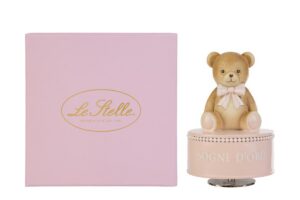 CARILLON ORSETTO RESINA ROSA 8xh.11CM C/ASTUCCIO