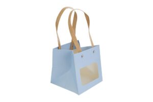 SHOPPER CARTA 250gr 12x12x12CM CELESTE