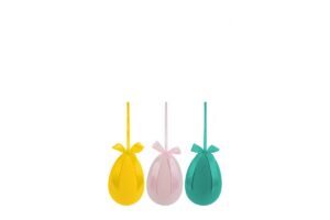 APPENDINO UOVO PLASTICA FLOCCATO3COL.ASS.8x10CM