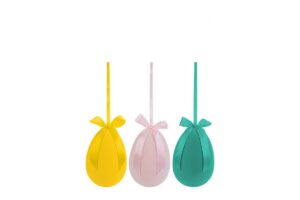 APPENDINO UOVO DI PLASTICA FLOCCATO 3COL.ASS.11X16CM
