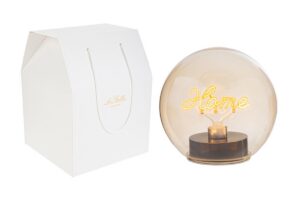 LAMPADA LED VETRO FUME'HOME 14,5xh.14,5CM C/SHOPPER 13699
