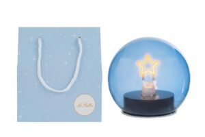 LAMPADA LED VETRO BLU 11xh.11CM C/SHOPPER 156643