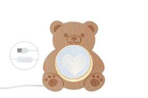 LAMPADA LED LEGNO ORSETTO 10,5x3xh.11,5CM C/ASTUCCIO