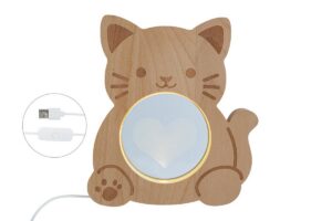 LAMPADA LED LEGNO GATTINO 19x3xh.21CM C/ASTUCCIO