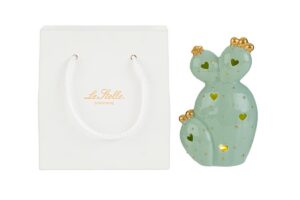 CACTUS LED PORCELLANA 9,5x5,5xh.15CM C/SHOPPER 13892