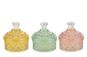 SCATOLA VETRO CANDELA 3COL.ASS.8xh.8CM C/SHOPPER 13692