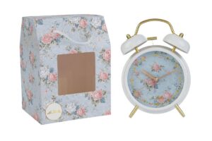 SVEGLIA FLOWER AZZURRO C/LUCE 12x6x17CM C/SHOPPER 156655