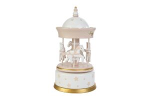 CARILLON STARS LEGNO GIOSTRINA PANNA 10,5Xh.21CM C/SHOPPER 156573
