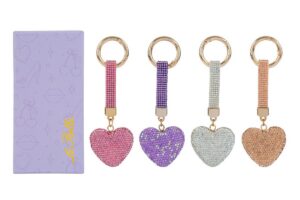 PORTACHIAVI STRASS CUORE METALLO4ASS.11x4,5CM C/ASTUCCIO